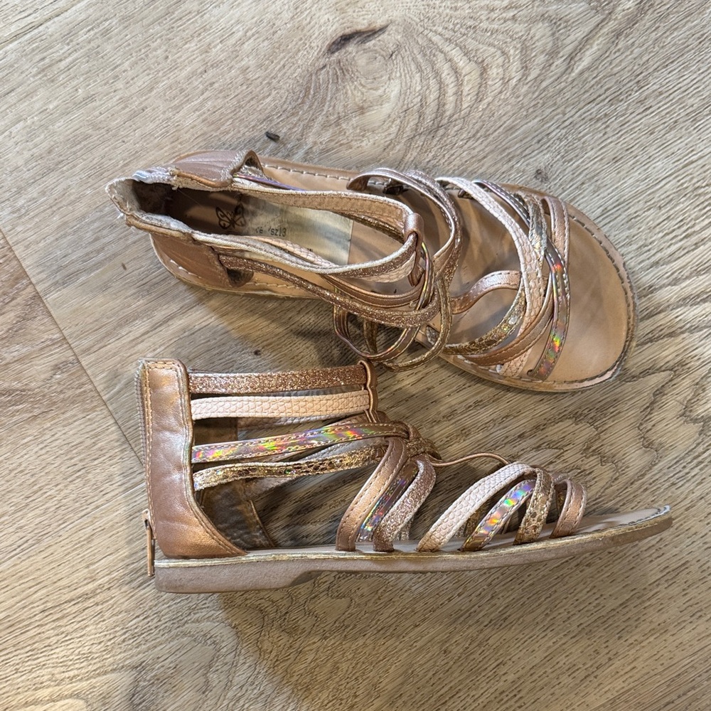 Women's Strappy Sandals in Shimmering Gold